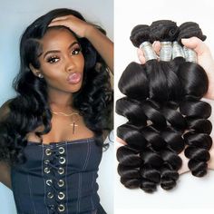 Welcome to my store,Happy shopping Loose Wave Brazilian Hair Weave Bundles 4 PCS Natural Black Remy Hair Extensions Warm tips We have 8inch to 26inch.This listing is 4 bundles  for selling.Choose you like! Each bundle is 50g,please consider the hair is thin before you order. 6-8 bundles are required for a full head. Brazilian Human Hair Weave, Lace Closure Hairstyles, Hair Bundle Deals, Hair Indian, Loose Waves Hair, Bouncy Hair, Brazilian Hair Weave, Malaysian Hair, Indian Hair