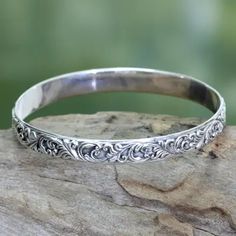 Downtown Jewelry, Unique Sterling Silver Jewelry, Sterling Silver Garnet Ring, Silver Bangle Bracelet, Sterling Silver Bangle Bracelets, Sterling Silver Bangle, Jewelry Sterling Silver, Carpenter Jeans, Silver Bangle Bracelets