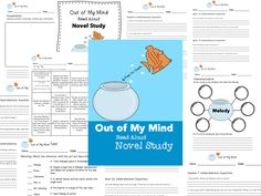 the book out of my mind novel study with an image of a goldfish in a bowl