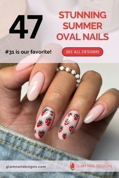 Summer Oval Nails, Oval Nails Designs, Special Nails, Latest Nail Trends, Cute Simple Nails, Vacation Nails, Oval Nails, Halloween Nail Art