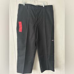 2 For $30- Bundle 2 Items Labeled As "2 For $30” And Receive The Bundle Price Of $30 For All Items In Bundle Brand New Black Genuine Dickies Double Knee Multi-Pocket Pants Size 40/30 Perfect Can Provide Further Measurements Black Utility Bottoms With Welt Pockets, Black Utility Pants With Welt Pockets, Full-length Work Pants With Pockets, Casual Flat Front Pants With Side Pockets, Casual Flat Front Work Pants With Pockets, Flat Front Cotton Work Pants With Pockets, Casual Cargo Pants With Hidden Pockets For Work, Black Tapered Leg Work Pants With Pockets, Relaxed Fit Flat Front Pants With Pockets