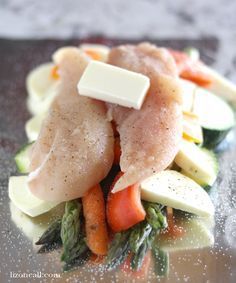 a close up of a plate of food with meat and veggies on it