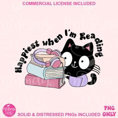 a black and white cat with books on it's back, next to a pink background