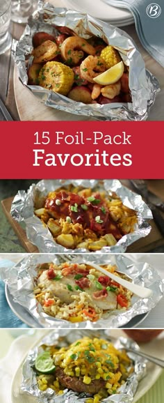 four different types of foil packets with the words, 15 foil - pack favorites