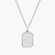 Anchor your latest layered look with our Willow Pendant Necklace. Our rectangular pendant is the perfect canvas for a bold monogram or initials and we love the delicate and timeless cable chain. Available in 14k gold plated, rhodium plated or 14k rose gold plated brass Pendant measures 3/4" by 5/8" 18" cable chain with 2" extender Lobster claw closure Made in the USA With engraving this item is FINAL SALE SKU: BYN1170