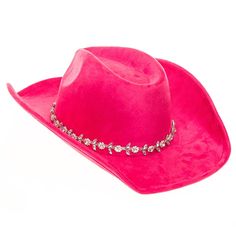 Faux Suede Western Hat with Floral Rhinestone Band - Boardwalk Style Cowboy Hat Boardwalk Style Hats DA3198-HPK Hot Pink Medium (57.5 cm) Western High Crown Costume Hat For Rodeo, Brimmed Hats With Rhinestones For Country Events, Country Style Rhinestone Hats For Rodeo, Western Pink Costume Hats And Headpieces For Rodeo, Adjustable Rhinestone Hat Bands For Western-themed Events, Western Felt Hat For Kentucky Derby Party, Western Hat Band With Rhinestones For Country Events, Western Style Felt Hat For Kentucky Derby Parties, Rodeo Hat With Rhinestones And Curved Brim