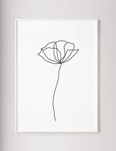 a black and white drawing of a single flower on a white background with the word love written below it