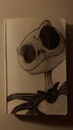 a drawing of jack skellingy from the nightmare before it was finished by someone else