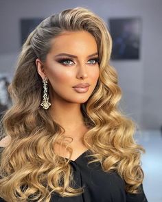 Pageant Hair And Makeup, Hollywood Glam Hair, Hollywood Hair, Glam Hair, Wedding Hair And Makeup