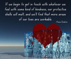 an ice block with a red heart on it and a quote from penn chabot