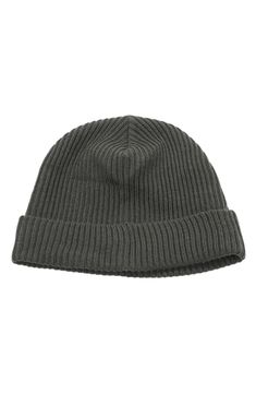 Add a cozy element to your cold-weather look with this cuff beanie knit from Merino wool. 100% Merino wool Dry clean Imported Casual Wool Ribbed Beanie, Casual Ribbed Wool Beanie, Ribbed Wool Beanie For Fall, Fall Wool Ribbed Beanie, Gray Knit Winter Hat, Gray Beanie For Fall Outdoor Activities, Gray Beanie For Outdoor Fall Activities, Solid Warm Wool Beanie, Gray Knit Beanie