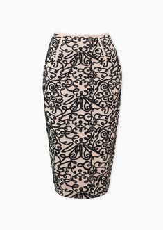 beige/black Embroidery Skirt Outfit, Pencil Skirt Casual, Embroidery Skirt, Pencil Skirt Outfits, Day At The Office, Luxury Women Fashion, Modern Embroidery, Fashion Deals, Skirt Outfits