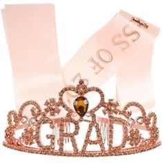 Description The graduation crown and sash are suitable for most graduation celebrations, they could be practical photography props, creating a happy atmosphere. Delicate crown tiara is perfect for graduation party, which make you more attractive and charming. Features -Color:As Shown -Material:Alloy, cloth -Size:160.00X9.50X0.10cm/62.88X3.73X0.04in -Size:14.00X12.50X5.00cm/5.50X4.91X1.97in - Wearing the sash and crown to take some unforgettable pictures is the best choice for graduates. - They w Grad Hair, Graduation Sash, Princess Decorations, Hair Crown, Graduation Theme, Crown Tiara, Rhinestone Crown, Graduation Celebration, Tiaras And Crowns