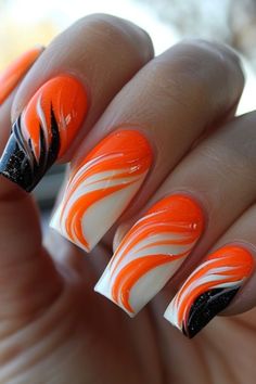 Flyers Nails Design, Nail Art Designs Orange, Christmas Song Trivia, Cut Dog Nails, Vols Football, Football Nails, Dot Nail Designs, Hairstyles For Ladies, Designs For Short Nails