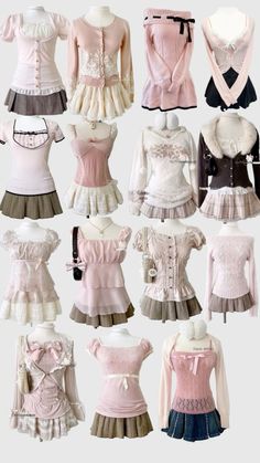 Aesthetic Pink Outfits, Shoujo Girl, Bows Pink, Baby Top, Aesthetic Pink, Kinds Of Clothes, Fashion Design Sketches, J Fashion, Pink Outfits