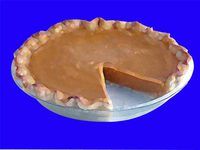 a pie sitting on top of a white plate