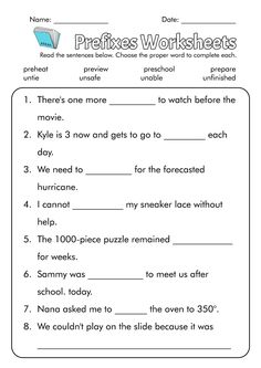 the worksheet for using correct words to describe what they are in this sentence