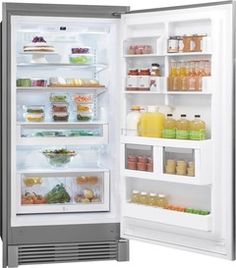 an open refrigerator filled with lots of food