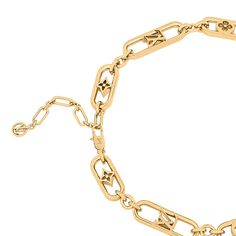 LOUIS VUITTON® - My Lv Chain Necklace - Gold Logo Lv, Necklace Luxury, Chain Necklace Gold, Necklace Collection, Louis Vuitton Official, Brass Chain, Necklace Gold, Chain Bracelet, Women Collection