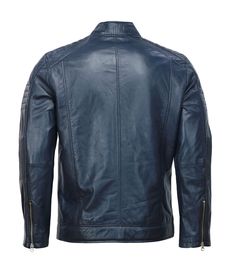 Blue Biker Leather Jacket For Men Fashion trends are always evolving, but what stays constant in these changing trends is the use of leather jackets. Being versatile, leather jackets can be styled for a day out with friends or a night out exploring the city. Introducing the men café racer biker jacket for all our fashion enthusiasts looking for timeless outerwear that can stay as a long-term investment in their closets. Available in the sophisticated color, this blue leather jacket is the embodi Blue Moto Outerwear For Biker Events, Moto Blue Outerwear For Biker Events, Moto Style Blue Outerwear For Biker Events, Blue Biker Jacket For Fall Events, Blue Leather Moto Outerwear, Blue Biker Leather Jacket, Men Fashion Trends, Man Cafe, Leather Jacket For Men