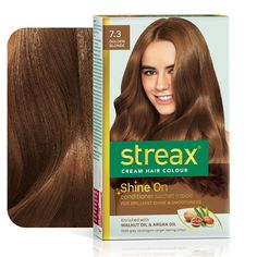 Streax Permanent Hair Colour, 100% Grey coverage, Infused with Argan and Walnut Oil, Long Lasting Cream Hair Colour for Women, Blonde hair Colour, 7.3 Golden Blonde, 120 ml, Pack of 1 Women Blonde Hair, Golden Hair Color, Blonde Hair Colour, Perfect Hair Color, Men Hair Color, Hair Color Shades