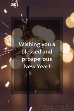 a sparkler with the words wishing you a blessing and prosperous new year