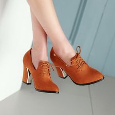 Heel Height: 8.5cmPlatform Height: 1 cmStyle: Fashion,KoreanOccasion: Casual,Party/Club,Office/Career,DressSeason: Spring,Summer,Fall/Autumn,WinterPackage Contents: 1 x Shoes (Pair)Size Guide:34 = foot length 21.5-22cm (Foot width=8-8.5cm)35 = foot length 22-22.5cm (Foot width=8.5cm)36 = foot length 22.5-23cm (Foot width=8.5-9cm)37 = foot length 23-23.5cm (Foot width=9cm)38 = foot length 23.5-24cm (Foot width=9-9.5cm)39 = foot length 24-24.5cm (Foot width=9.5-10cm)40 = foot length 24.5-25cm (Foo Lace-up Stacked Heel Office Heels, Orange Closed Toe Heels For Fall, Lace High Heels, Wedge Wedding Shoes, Club Office, Chunky Heel Shoes, Shoes Retro, Wedding Shoes Flats, Shoes Heel