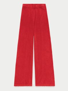 Cherry Retro Red Full Length Pants, Red Wide-leg Cotton Pants, Red High-waisted Wide Leg Lounge Pants, Luxury Red Wide-leg Pants, Suzie Kondi, Full-length Red Elastane Pants, Palazzo Pants, Cotton Poplin, Cherry