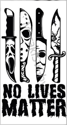 no lives matter sticker with three knives