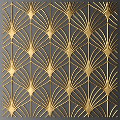 an art deco wall with gold accents