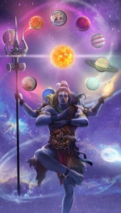 Shiva holding the 9 planets and sun. Lord Shiva Art, Lord Shiva Wallpaper, Shiva God, Shiv Shakti, God Artwork, Pictures Of Shiva, Lord Hanuman Wallpapers