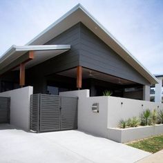 a modern house with an attached garage