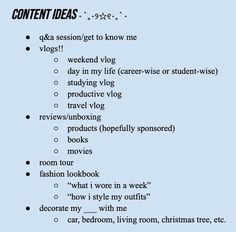 a blue background with the words content ideas