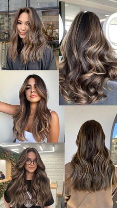 Balayage Hair, Hair Designs, Hair Inspo, Brown Hair, Balayage, Bangs, Hair Color, Blonde