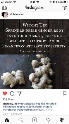 Magickal Tips, Dried Ginger, Witch Tips, Good Luck Spells, Witchy Tips, Witch Rituals, Witch Quotes