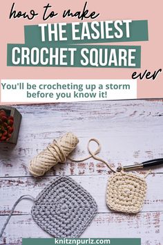 the crochet square pattern is shown with text that reads, how to make the easier