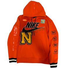 Brand New - Never Worn Orange Nike Sweatshirts, Bright Nike Hoodies, Orange Nike Hoodie, Orange Hooded Sports Sweatshirt, Orange Long Sleeve Sports Hoodie, Nike Clothing, Nike Orange, Shirts Nike, Custom Nike