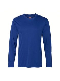 4 oz./yd, 100% polyester. Moisture-management properties. Suitable for sublimation. Double-needle stitching on neck, sleeves and bottom hem. 40+ UPF protection. Transitioning to tear away label.Cool DRI Long Sleeve Performance T-Shirt (Deep Royal) Royal Blue    Fabric   Non-Stretch  Men Clothing, size features are:Bust: ,Length: ,Sleeve Length: Blue Long Sleeve Moisture-wicking T-shirt, Royal Blue Fabric, Royal Blue Shirts, Blue Long Sleeve Shirt, Men Clothing, Blue Fabric, All Fashion, Royal Blue, Latest Trends