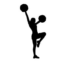 a silhouette of a cheerleader holding a pom - pom in the air