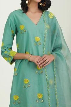 Shop for Label Earthen Green Organza Silk Printed Sharara And Kurta Set for Women Online at Aza Fashions Green V-neck Sets For Eid, Green V-neck Kurta With Resham Embroidery, Green Chanderi Unstitched Suit With Sheer Dupatta, Green Cotton Silk Sets With Embroidery, Green Embroidered Cotton Silk Sets, Green Cotton Silk Sets With Sheer Dupatta, Embroidered Green Cotton Silk Sets, Green V-neck Kurta For Eid, Embroidered Green Cotton Silk Anarkali Set