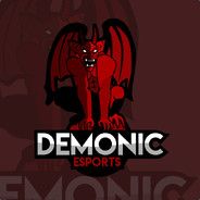 demonic esports logo with red demon on the front and black dragon on the back