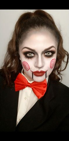 Jigsaw Costume Women, Diy Beauty And The Beast Costumes, Saw Halloween Costume, Saw Makeup, Jigsaw Makeup, Halloween Backgrounds Wallpapers, Jigsaw Costume, Halloween Nails 2022, Jigsaw Halloween