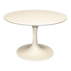 a white table with an oval base on a white background for use as a centerpiece