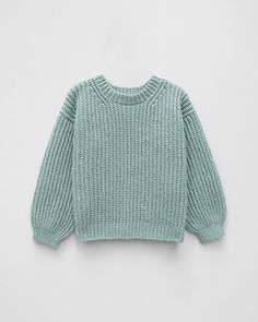 a green sweater on a white background