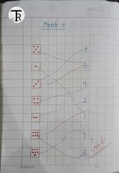 a piece of paper that has some dices on it with numbers drawn in them