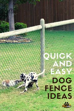 a dog that is standing in the grass near a fence with its head on another dog