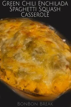 green chili enchilada spaghetti casserole is shown in this advertisement for gordon break