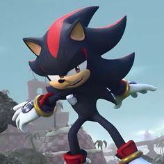 sonic the hedgehog is doing tricks on his skateboard in an animated video game