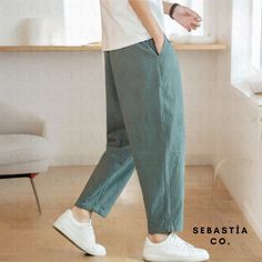 Size: m-l-xl-2xl-3xl-4xl-5xl color: green material:polyester fit type : loose Green Baggy Trousers, Loose Fit Pants, Army Images, Linen Joggers, Pants Linen, Pants Baggy, Baggy Trousers, Baggy Pants, Baggy Pant