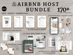 the ultimate airbn host bundle includes all kinds of items, including brochures and flyers